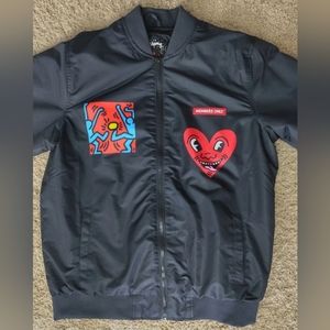 New with tags! Keith Haring + Members Only Black Artwork Jacket, Size Large